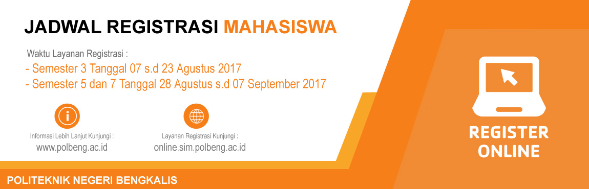 POLBENG: Jadwal Registrasi Mahasiswa